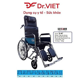 Mua Xe lăn tay vệ sinh tại chỗ Lucass X-8C/X-8CB giá rẻ nhập khẩu chính hãng chất lượng cao dành cho người già và bệnh nhân