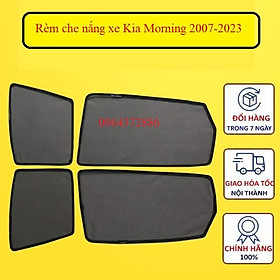 Rèm che nắng xe Kia Morning 2007-2023 có nam châm hít cửa, tặng kèm đế giữ rèm