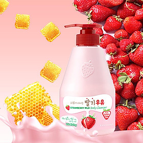 Sữa tắm trắng, dưỡng da hoa quả Kwailnara Body Cleanser - Hương chuối, dâu, dưa gang, trà xanh