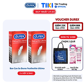 Combo 2 hộp Bao cao su Durex Fetherlite Ultima 12 Bao