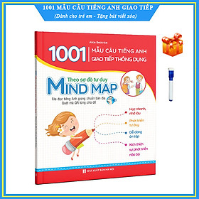 Ảnh bìa 1001 mẫu câu tiếng Anh giao tiếp thông dụng - Theo sơ đồ tư duy Mind map - File đọc tiếng Anh giọng chuẩn bản địa - Quét mã QR từng chủ đề - Tặng kèm bút viết xóa