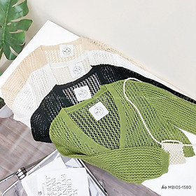Áo Khoác Len Cardigan Dáng Croptop Mỏng 2 Cúc ( Khuy) Dáng Hàn Quốc