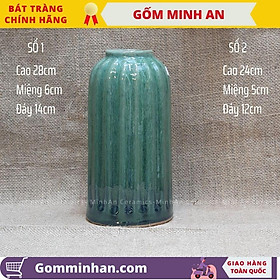 Mua Lọ hoa Bình Hoa Dáng Lồng Chim Màu Xanh men ngọc  men thạch anh- Gốm Sứ Bát Tràng- Gốm Minh An