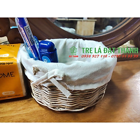 Mua Khay mây tròn có lót vải  khay mây đựng đồ dùng gia đình cực đẹp