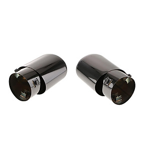 2X Universal Car Round Stainless Silencer Exhaust Tail Muffler Tip Pipe 3