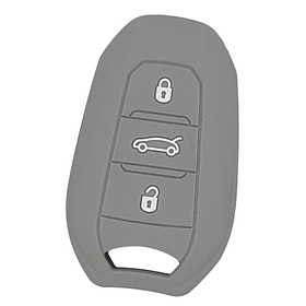 Silicone Car Key Case Cover Fit for AUDI Smart 3 Buttons Remote Key Fob Protective Case Shell Gray