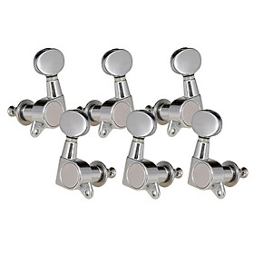 6X Guitar Sealed Tuners Tuning Peg for Acoustic Folk Guitar Part 3R3L Silver