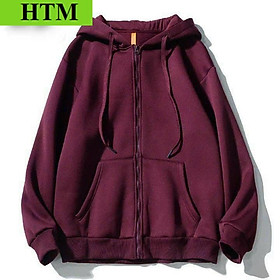 Áo Khoác/ Áo Gió Nam Nữ Nỉ Chất liệu Dày Dặn Theo Phong Cách Thời Trang Bigsize HTM FASHION - Đỏ Đô