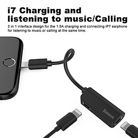 Mua Jack chuyển đổi Baseus 1 cổng ra 2 cổng sạc cho iPhone - vừa sạc / vừa nghe nhạc / đàm thoại cùng lúc tiện lợi cho iPhone / iPad - Hàng Chính Hãng
