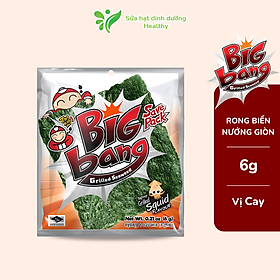 Snack Rong Biển Taokaenoi BIG BANG Vị Mực Cay (6g x 12 Gói)