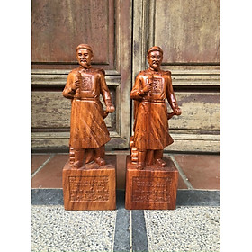 Hình ảnh Tượng điêu khắc trần quốc tuấn ( Trần Hưng đạo vương ) bằng gỗ hương kt cao 20