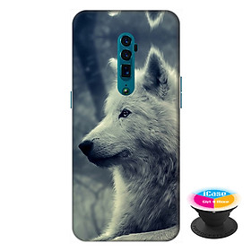 Ốp lưng điện thoại Oppo Reno 10X Zoom hình Chó Sói Mẫu 1 tặng kèm giá đỡ điện thoại iCase xinh xắn - Hàng chính hãng
