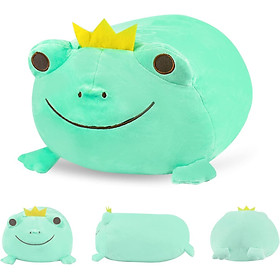 Green Crown Frog Peluche Polish đệm, trang trí nhà sáng tạo cho SOFA Sleep - Món quà Giáng sinh mềm mại và dễ thương cho các cô gái và chàng trai - 42 cm