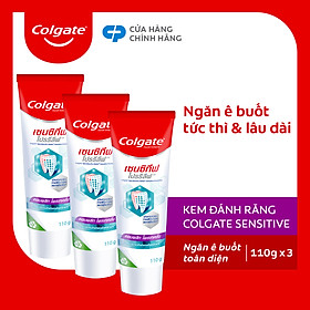 Bộ 3 Kem đánh răng Colgate Sensitive ngăn ê buốt và bảo vệ toàn diện 110g/tuýp