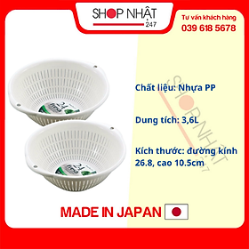 Mua Combo Rổ nhựa 3.6L màu trắng nội địa Nhật Bản