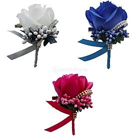 2x Stimulation Rose Flower Brooch Pin Wedding Corsage Pin Rose