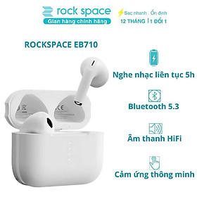 Tai nghe bluetooth nhét tai TWS ROCK EB710 - Hàng chính hãng Bảo hành 12 tháng lỗi 1 đổi 1 - Màu Trắng