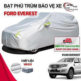 Bạt phủ xe ô tô 7 chỗ cỡ to Ford Everest , áo chùm phủ kín bảo vệ xe ô tô chất liệu vải dù oxford cao cấp