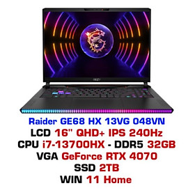Mua Laptop Gaming MSI Raider GE68 HX 13VG 048VN - Hàng chính hãng