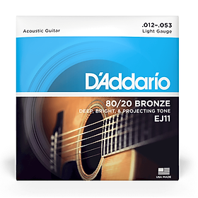Mua Bộ dây đàn Guitar Acoustic - D Addario EJ11 - 80/20 Bronze  Light Gauge .012-.053 (12-53) - Hàng chính hãng