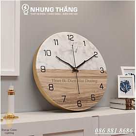 Đồng Hồ Treo Tường DH-90 - Đồng Hồ Kim Trôi - 6 Mẫu Thanh Lịch - Mặt Giả Vân Đá Cao Cấp - Decor Căn Phòng Sang Trọng - Có Video