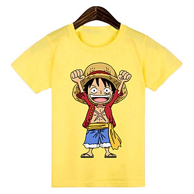 Áo thun bé trai in hình Luffy nhân vật bé đặc biệt yêu thích