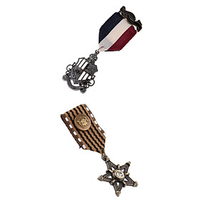 2x  Men' Medal Badge Clothing Fashion Costume  Brooch Pin;
