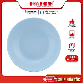 Đĩa Sâu Thủy Tinh Luminarc Diwali Light Blue 20cm đựng thức ăn, chịu nhiệt, kháng vỡ - Bộ 3 đĩa - P2021