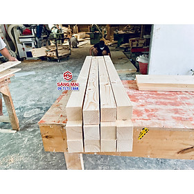 Thanh gỗ thông vuông 6cm x 6cm x dài 100cm x láng mịn 4 mặt