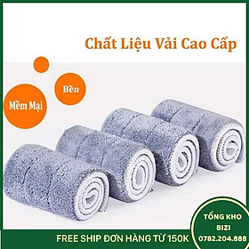 Bộ Cây Lau Nhà Thông Minh Kèm Thùng Vắt 2 Ngăn (Tặng Kèm 2 Miếng Lau) - Free Ship Toàn Quốc