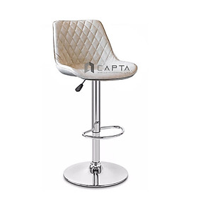 Mua Ghế quầy bar lễ tân nệm có dựa lưng Ghế bar điều chỉnh chiều cao chân thép mạ màu inox đẹp HCM CB2284-P