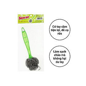 Mua Cây chùi cọ chảo inox Samran 22cm có cán nhựa cầm tay