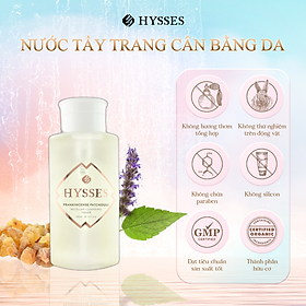 Nước Cân Bằng Cao Cấp Hysses Micellar Cleansing Toner Làm Sạch Sâu Cặn Trang Điểm Và Bụi Bẩn, Làm Sáng Da, Mờ Sẹo Thâm Do Mụn Với Tinh Dầu Trầm Hương - Hoắc Hương Hữu Cơ Tự Nhiên