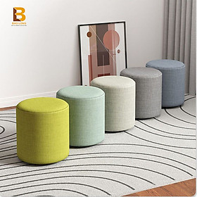 Mua Ghế đôn sofa tròn nhỏ gọn bọc nỉ Bảo Long  Ghế đôn bàn trang điểm  trang trí cực phong cách với màu sắc đa dang