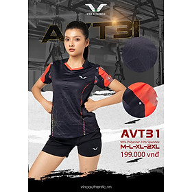 [MUA 1 TẶNG 1] ÁO THỂ THAO NỮ AVT31 VINA AUTHENTIC CAO CẤP, CO GIẢN, DỄ HOẠT ĐỘNG, THẤM HÚT MỒ HÔI, HỢP THỜI TRANG