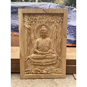 Mua Tranh điêu khắc  phật adi đà bằng gỗ ngọc am thơm nức kt 46×67×4cm