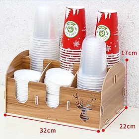 Mua Khay kệ úp ly cốc lắp ghép bằng gỗ tiện lợi cho quán take away giá úp cốc giấy nhựa rẻ dụng cụ pha chế cà phê thông minh