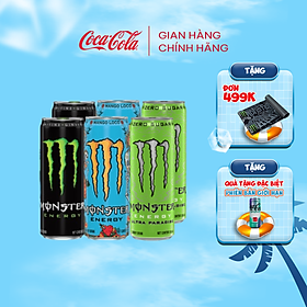 [TẶNG VOUCHER ESTEEM]  Hộp 6 Lon Nước Tăng Lực Giải Khát Monster Mix 3 vị Monster Energy, Monster Ultra Paradise, Monster Mango Loco 355ml/Lon Sale 15.5 Coca-Cola Official Store