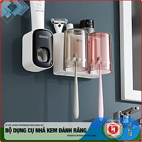 Bộ dụng cụ nhả kem đánh răng 02 cốc - HT SYS-COCO-E1924- Chất liệu ABS cao cấp
