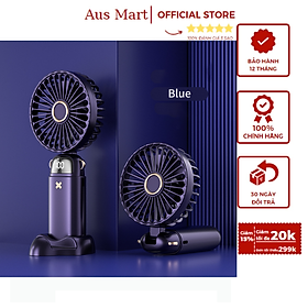 Mua Quạt Cầm Tay Mini Tích Điện Có Đế Để Bàn Kiêm Giá Đỡ Điện Thoại Pin Trâu 6000mAh Phù Hợp Cho Mẹ Và Bé Đi Dạo Quạt Mini Điều Hòa 5 Cấp Độ Màn Hình LCD Hiển Thị Pin Nhỏ Gọn Có Dây Đeo Cổ Tặng Kèm Dây Và Viên Thơm