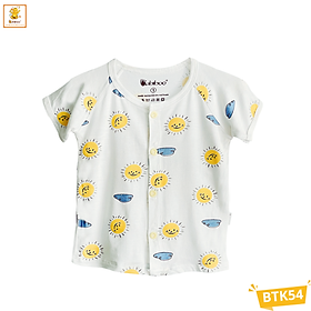 Áo sơ sinh Babiboo áo ngắn tay vải viscose họa tiết mềm mại, mịn mát BTK54