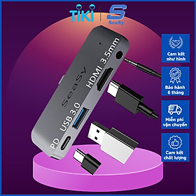 Hub Chuyển Đổi USB Typec To HDMI Chuyên Dụng 4 Trong 1 SeaSy, Cổng Chuyển USB TypeC to HDMI 4K, 1 Cổng Audio 3.5mm, 1 Cổng USB 3.0, 1 Cổng PD, Dành Cho Ipad Pro/ Macbook Pro/ Macbook Air/ Laptop USB-C/ Surface Book/ Smartphone – Hàng Chính Hãng