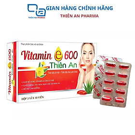 Vitamin E 600 Thiên An Hỗ Trợ Bổ Sung Vitamin E Cho Cơ Thể. Hỗ Trợ Hạn Chế Tình Trạng Thiếu Vitamin E