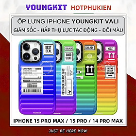 Ốp lưng chống sốc cho iPhone 15 Pro Max / 15 Pro / 14 Pro Max hiệu HOTCASE Youngkit Gradient phối màu cá tính chống sốc va đập, túi khí tản lực - Hàng nhập khẩu