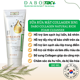 Sữa Rửa Mặt Collagen Hỗ Trợ Trị Thâm Xạm Dưỡng Trắng Da Dabo Nature Collagen