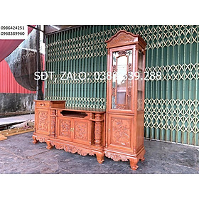 Mua Kệ tivi kết hợp tủ rượu lệch gỗ hương đá