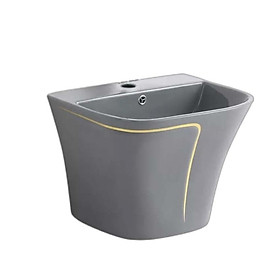 Mua Lavabo treo tường màu đen viền vàng và màu trắng viền vàng phong cách Bắc Âu