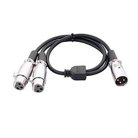 XLR Cable 1 Male to 2 Female Cannon Cable Microphone Audio Cable for Amplifier and Sound Console 50cm -Black (50 cm)