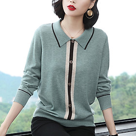 Áo Len Dệt Kim Cổ POLO Cho Nữ AL21 - Hàng Quảng Châu Cao Cấp