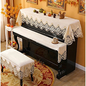 Khăn phủ đàn piano cơ đàn piano điện tử 88 phím phong cách Châu Âu cổ điển sang trọng trang trí giáng sinh noel Tết - Hàng chính hãng